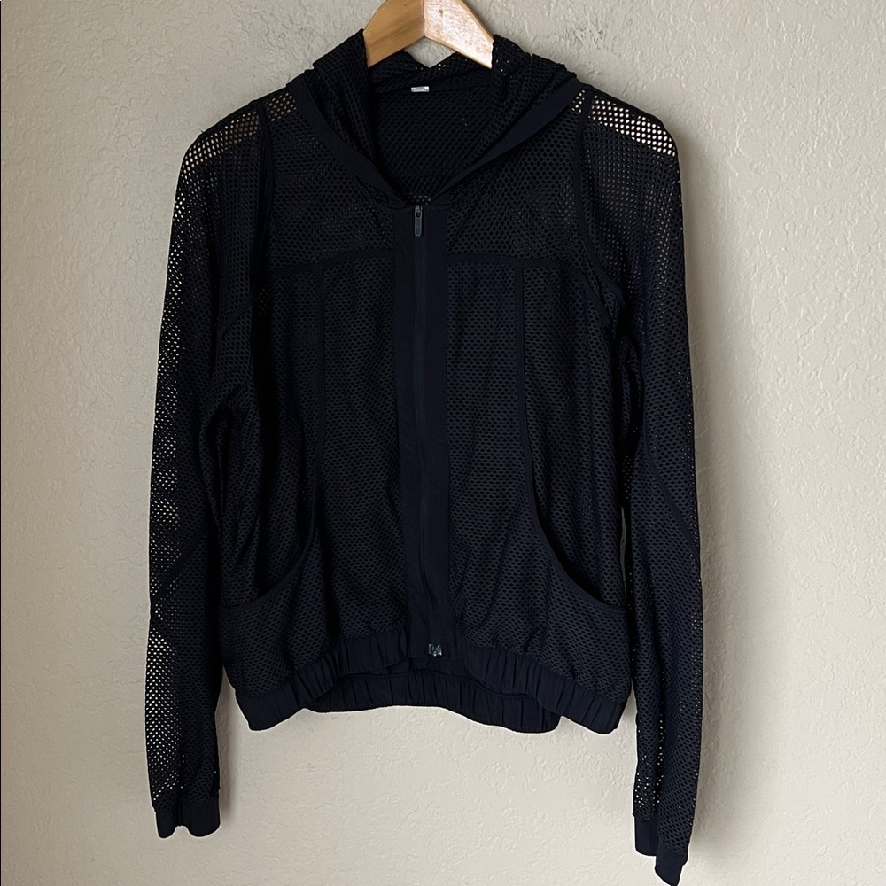 Lululemon black sheer mesh zip jacket - Picture 3 of 11